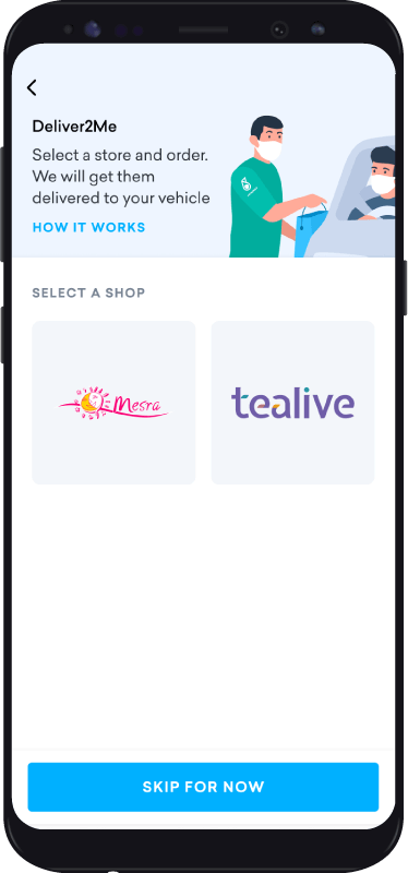 Screen Deliver2me Choose Store