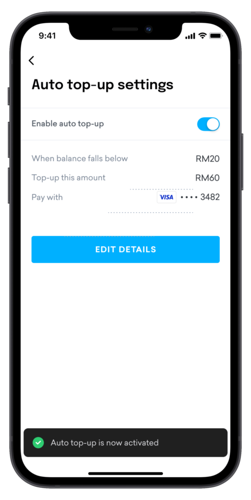 Auto Topup Settings
