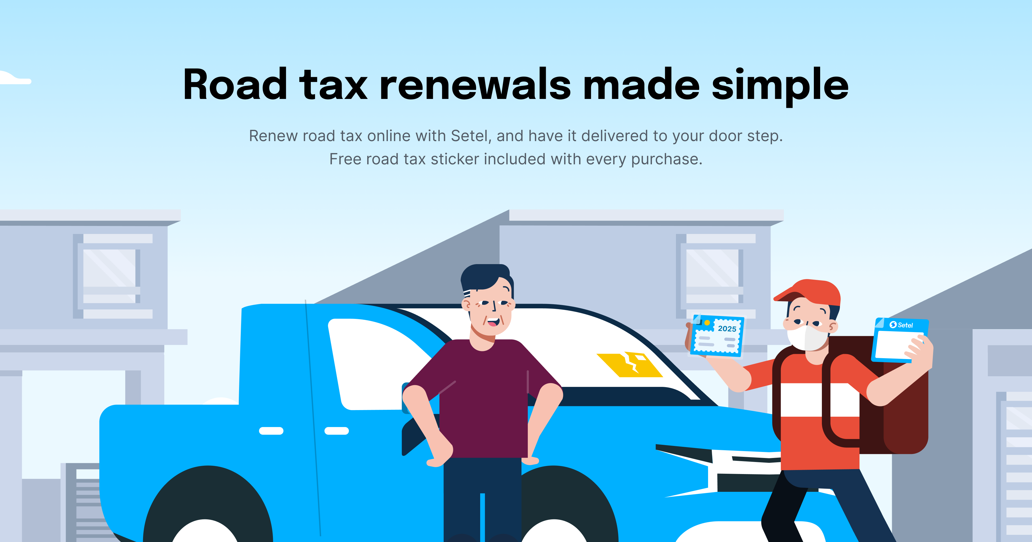 Renew road tax Setel