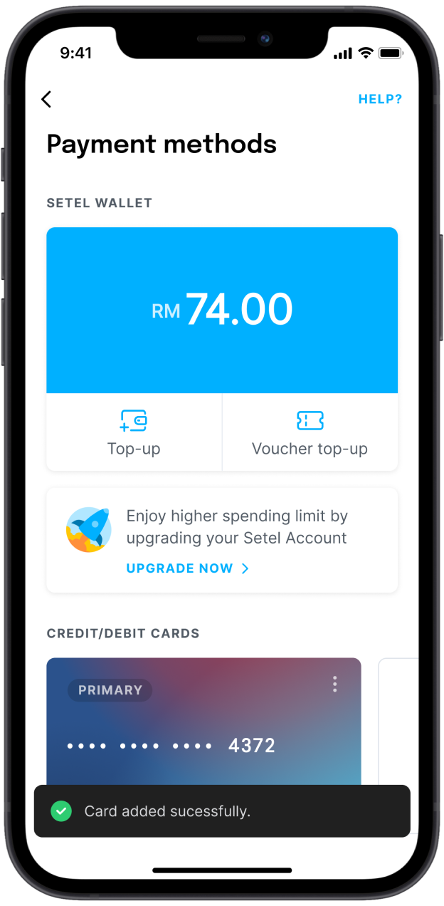 Payment Method Add Card Successful