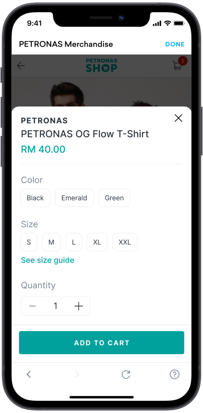 Petronas Merchandise Step 3