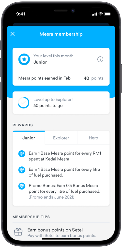 Step 3 Mesra Membership Tiers