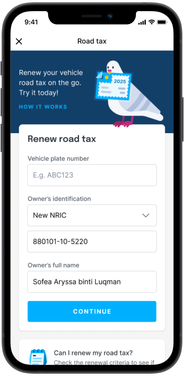 Roadtax Step 2