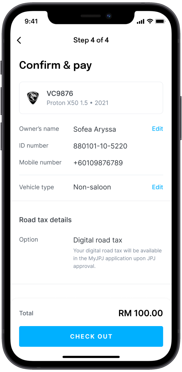 Roadtax Step 4