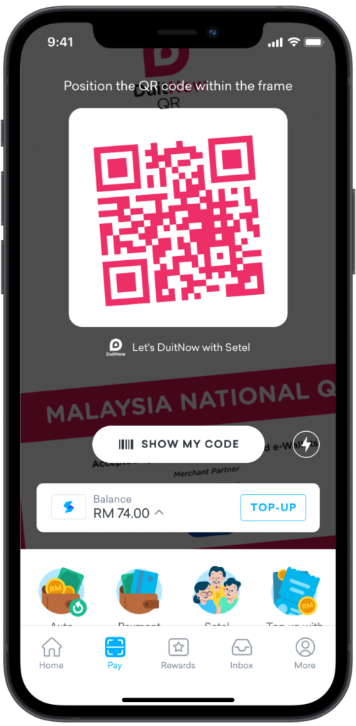 Scan & pay with DuitNow QR Setel