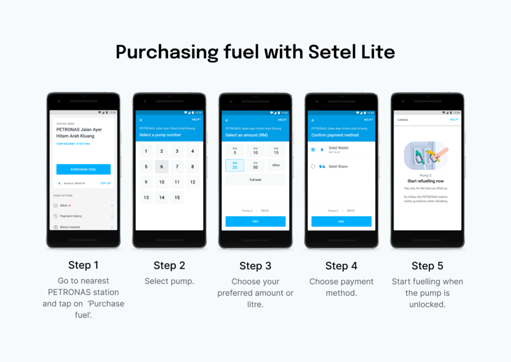 Purchasing fuel with Setel Lite