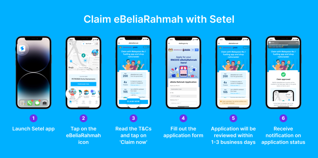 Steps to claim eBeliaRahmah with Setel