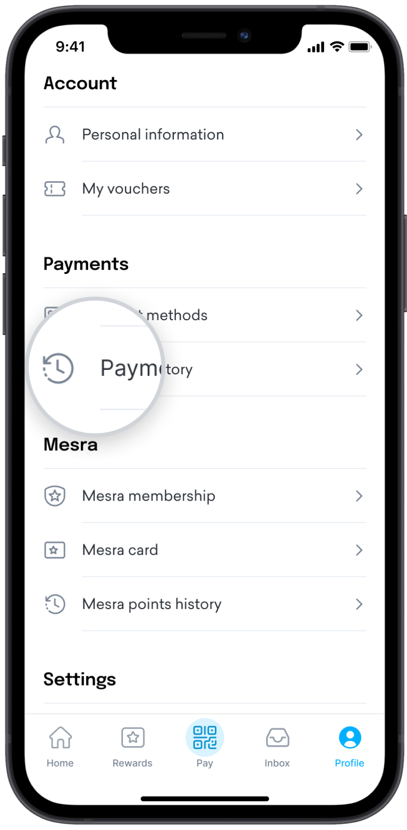 Tap Payment History