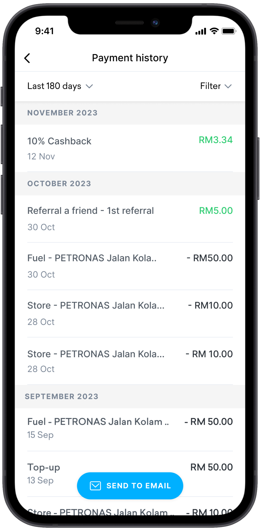 10% Cashback Receipt